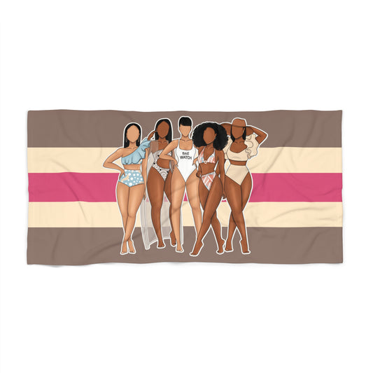 Brown Beach Babes Beach Towel