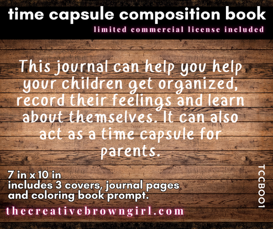 TIME CAPSULE COMPOSITION BOOK | EXCLUSIVE COMMERCIAL RIGHTS Done For You JOURNAL TCCB001
