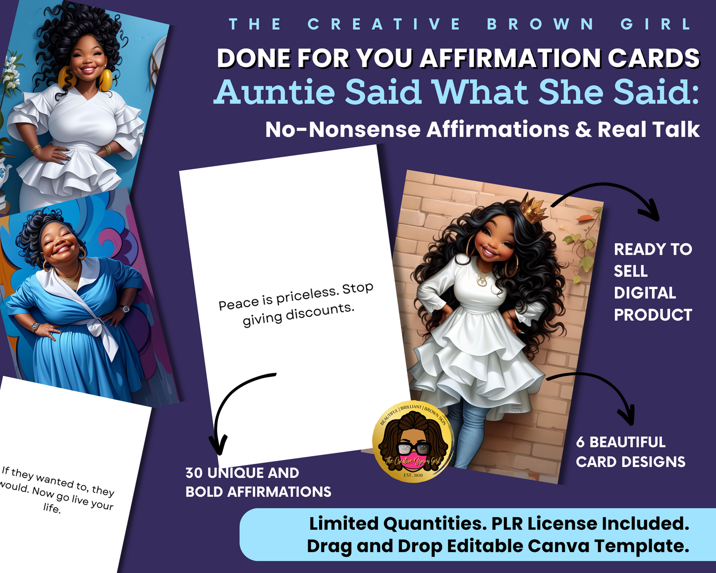 AUNTIE SAID WHAT SHE SAID | PLR AFFIRMATION DECK