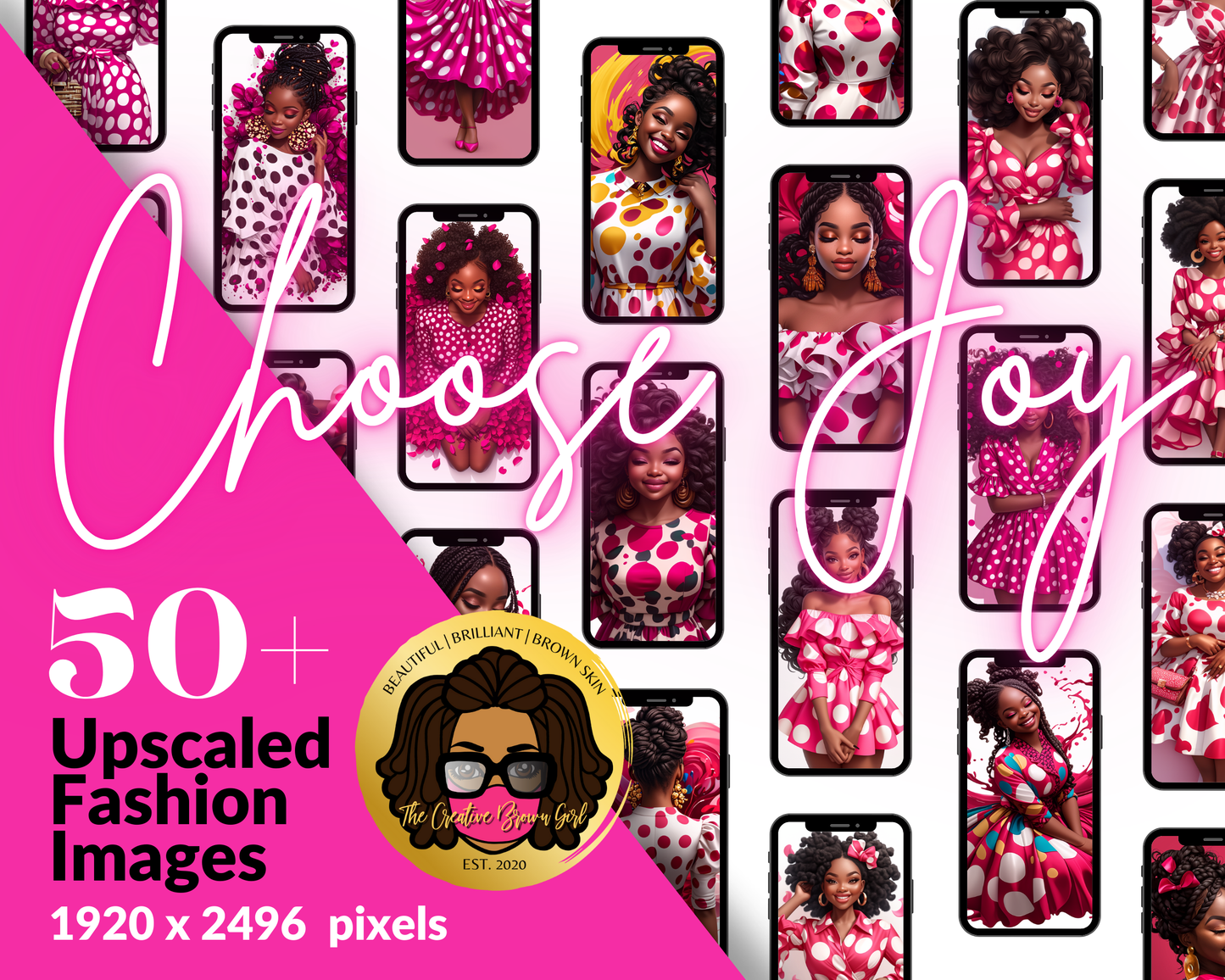 CHOOSE JOY | FUCHSIA FASHION ART BUNDLE | 50+ IMAGES