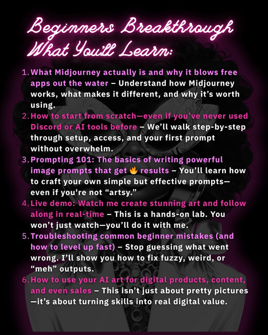 RECORDING: MIDJOURNEY SKILLS LAB I | BEGINNER'S BREAKTHROUGH