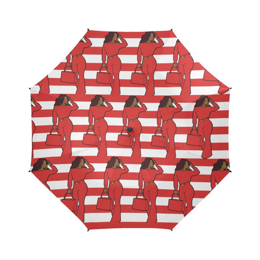 CRIMSON MOVES SEMI-AUTOMATIC FOLDABLE UMBRELLA