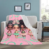 TINY DANCERS Plush Blanket - COTTON CANDY AND MINT