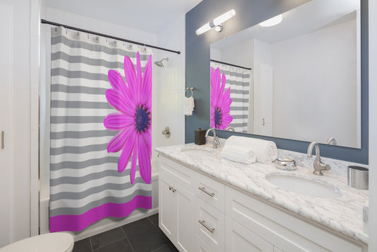 FLORAL GRAY AND PINK Shower Curtain