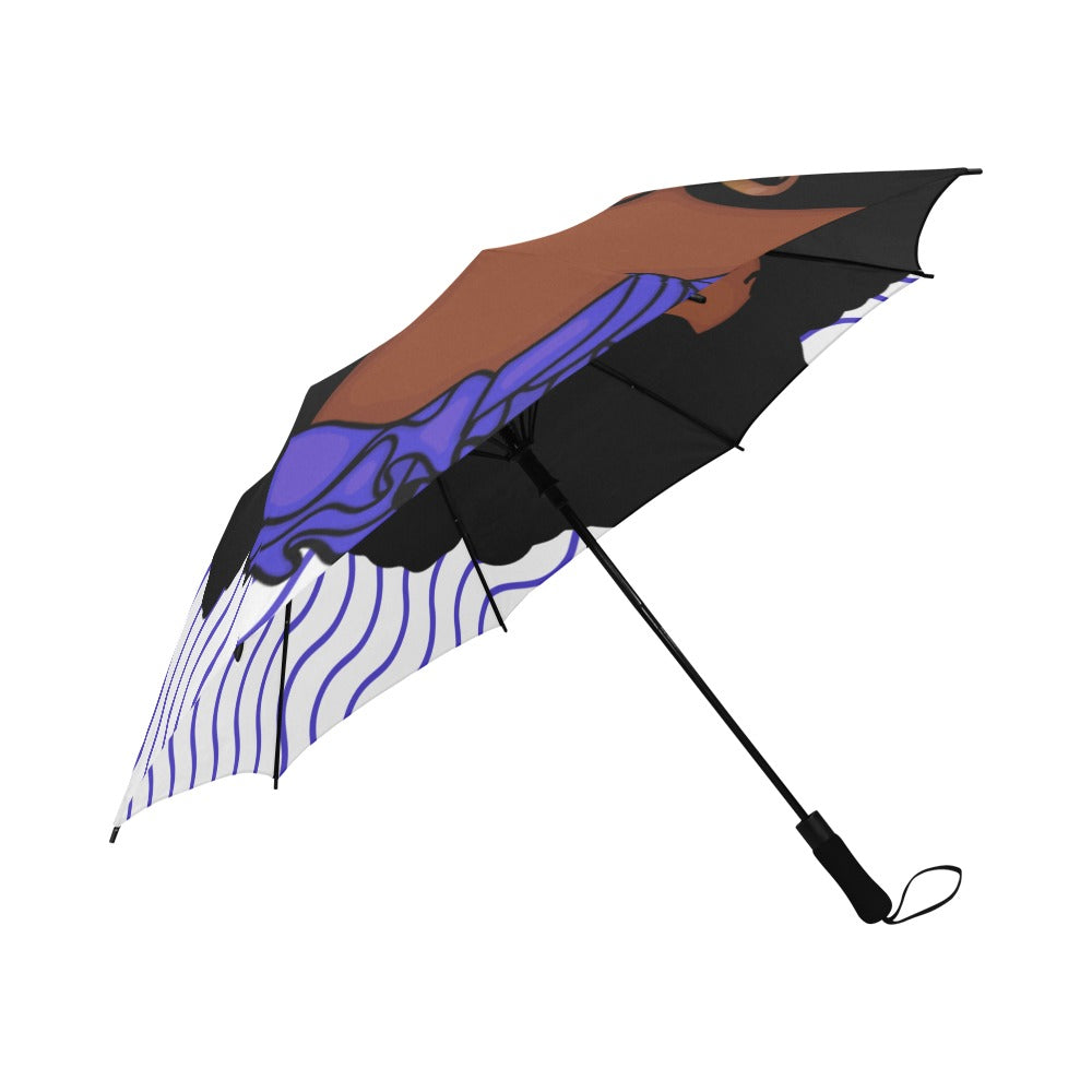 BLUESY BABE SEMI-AUTOMATIC FOLDABLE UMBRELLA