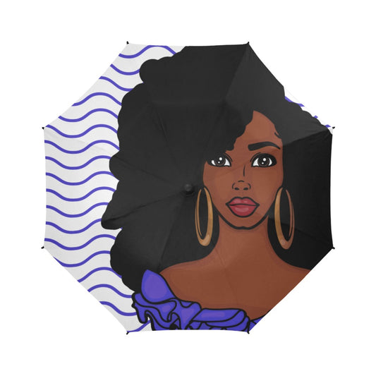 BLUESY BABE SEMI-AUTOMATIC FOLDABLE UMBRELLA