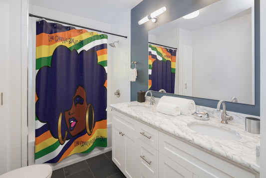 BLUE POWER FRO Shower Curtain