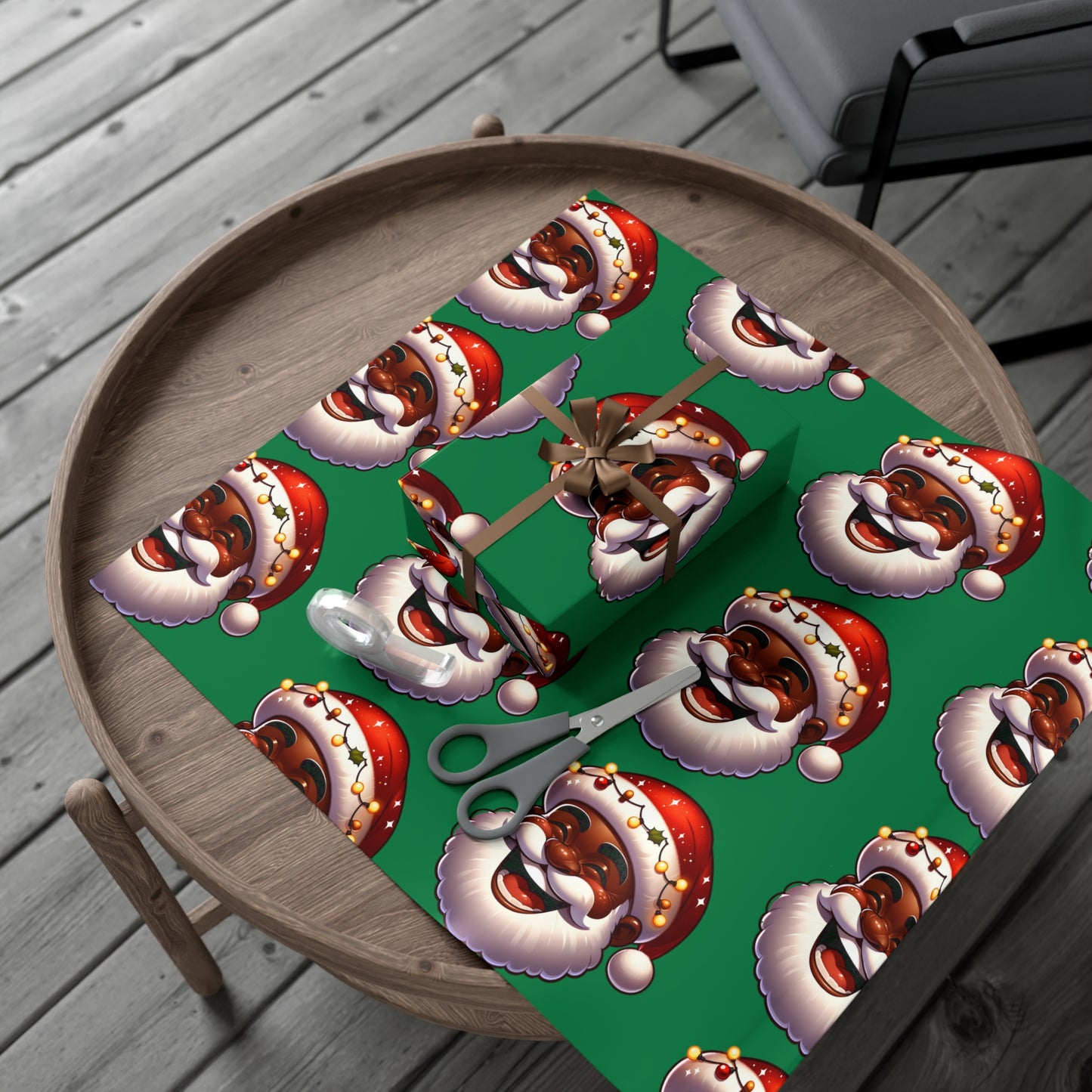 Jolly Santa Gift Wrap Papers (white beard)