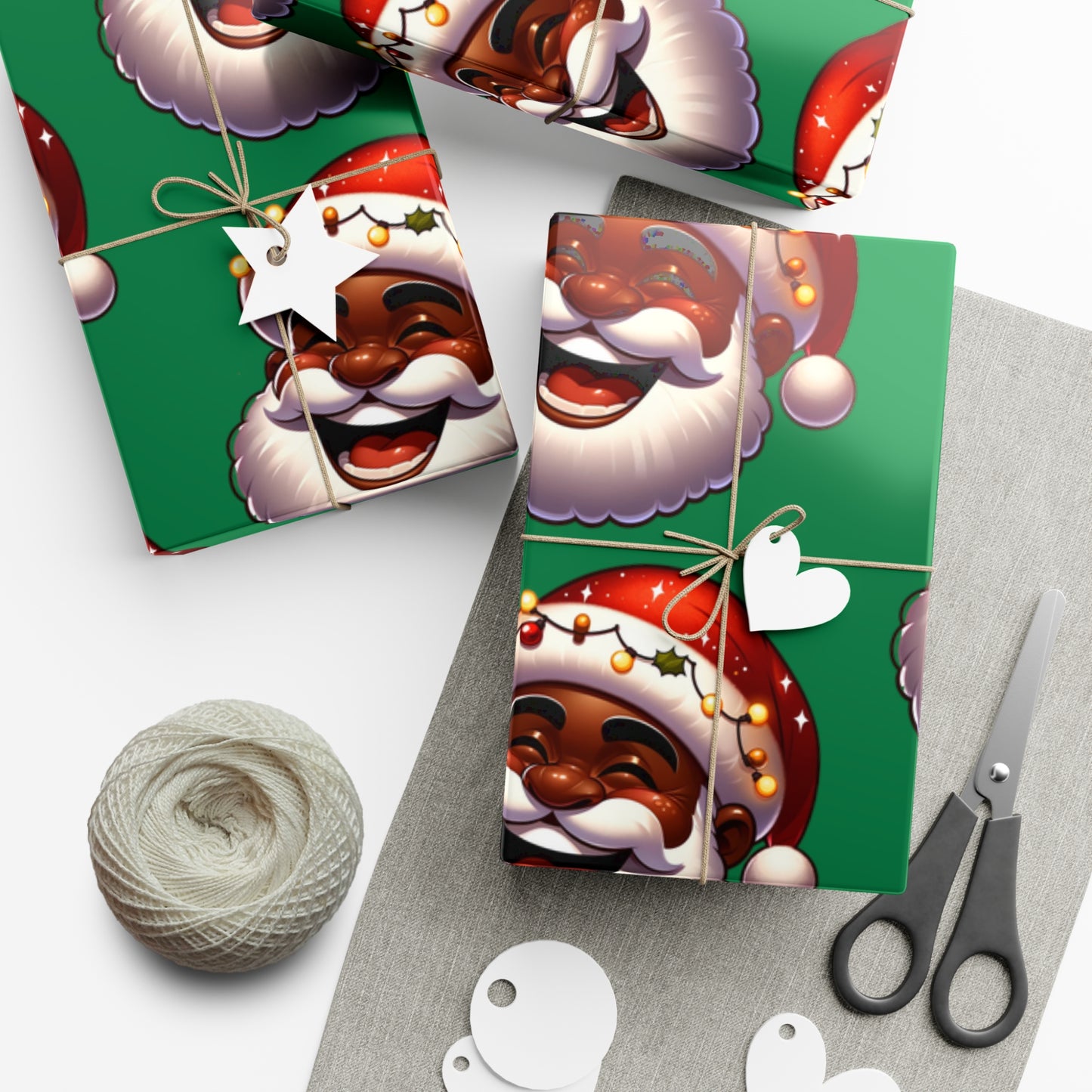 Jolly Santa Gift Wrap Papers (white beard)