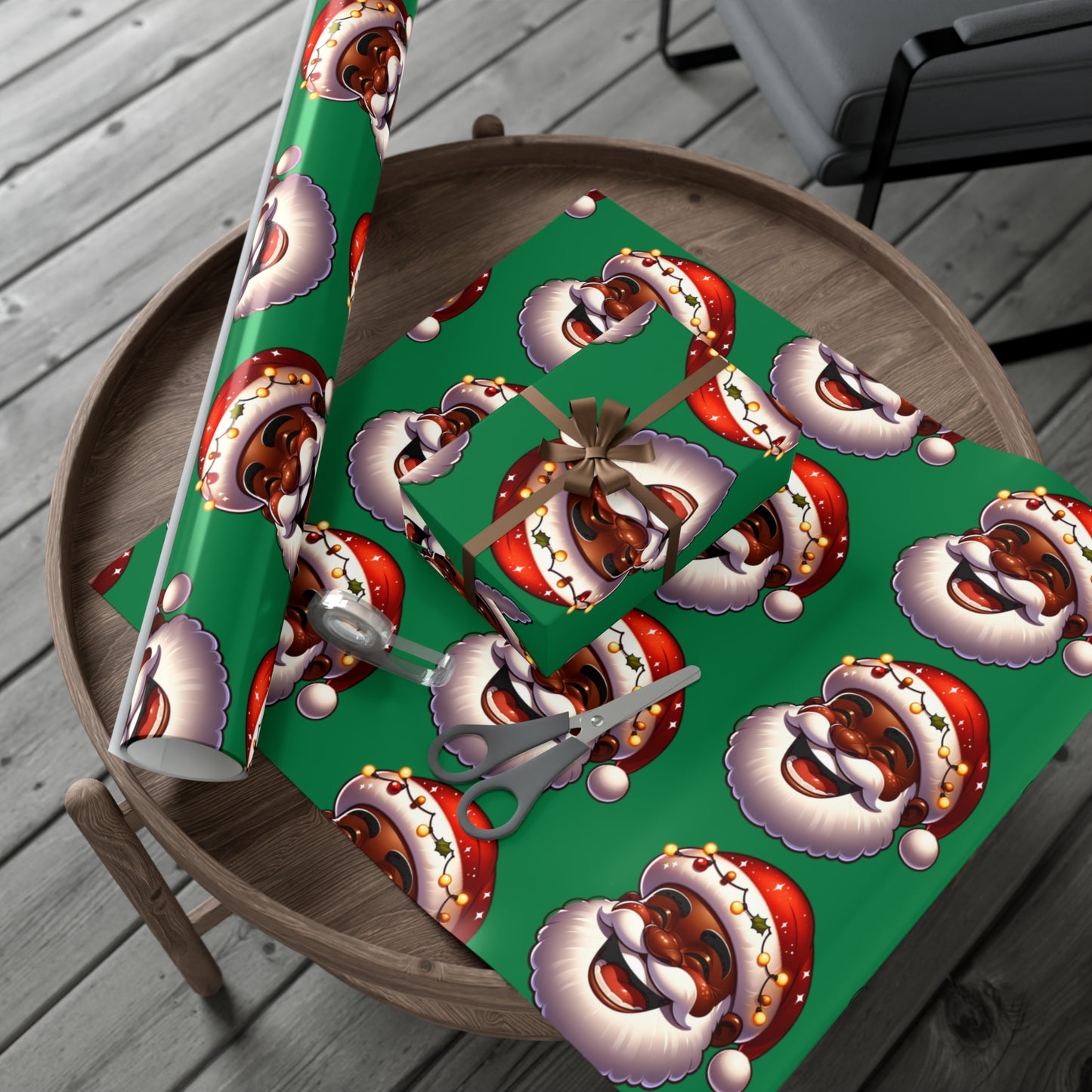 Jolly Santa Gift Wrap Papers (white beard)