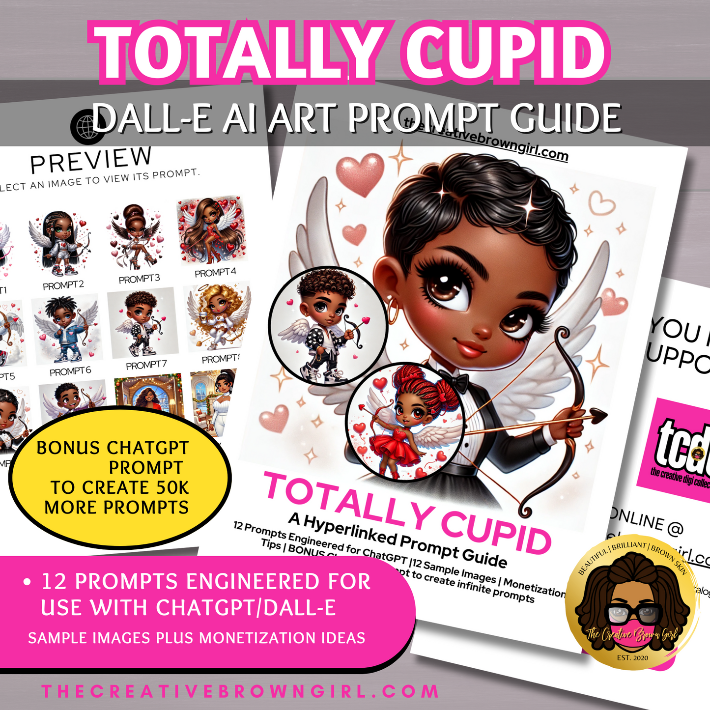 DALL-E AI Art Prompt Guide - TOTALLY CUPID | 12 Hyperlinked Prompts