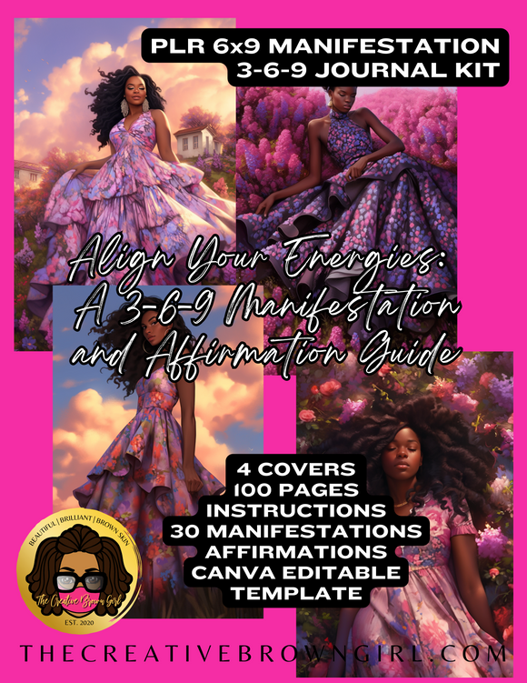 Align Your Energies:  A 3-6-9 Manifestation and Affirmation Guide | PLR (Private Label Rights) Done For You DFY Self-Publishing Journal MPLR003
