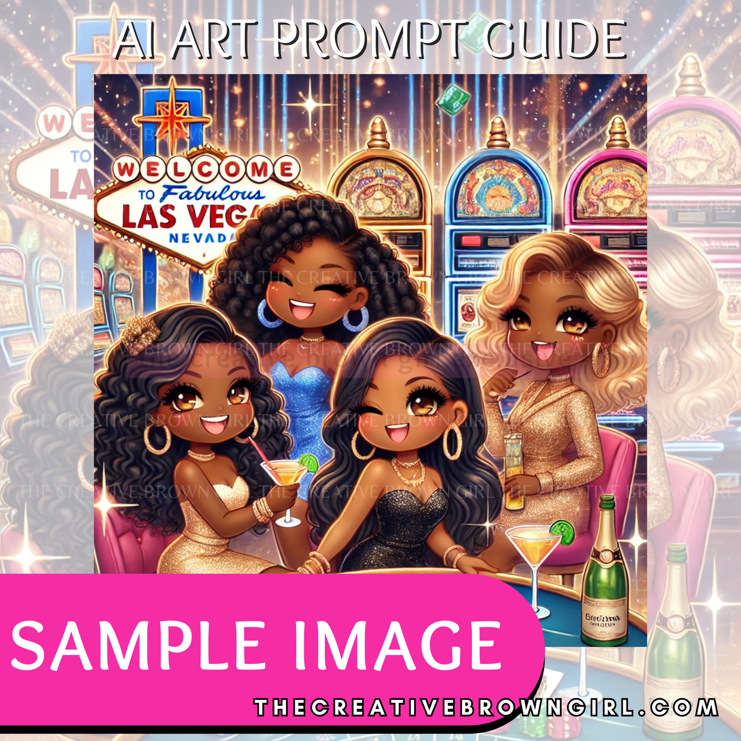 DALL-E AI Art Prompt Guide - GIRLS TRIP | 16 Hyperlinked Prompts