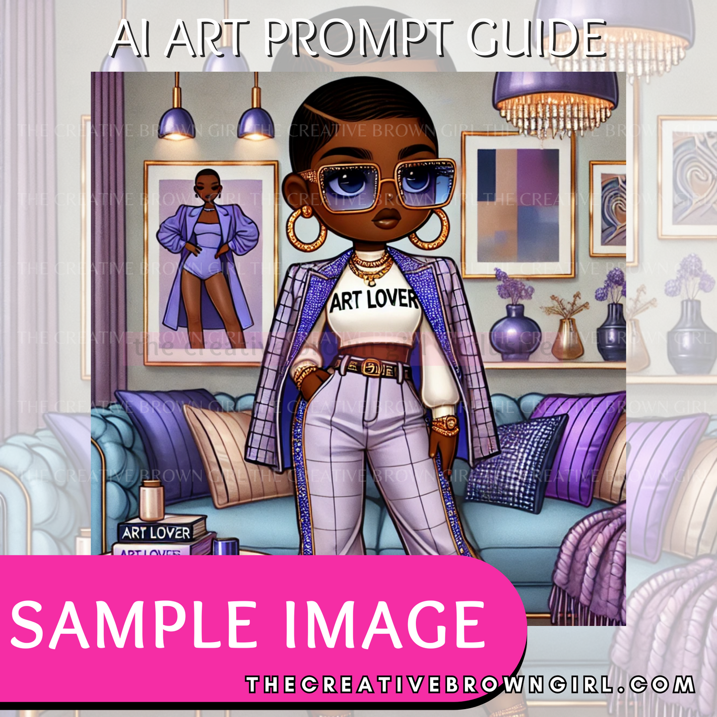 DALL-E AI Art Prompt Guide - NERDY GIRL | 12 Hyperlinked Prompts