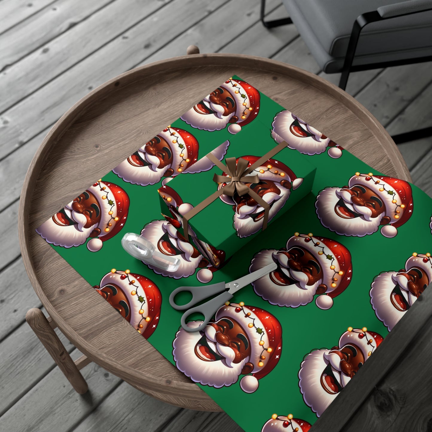 Jolly Santa Gift Wrap Papers (white beard)