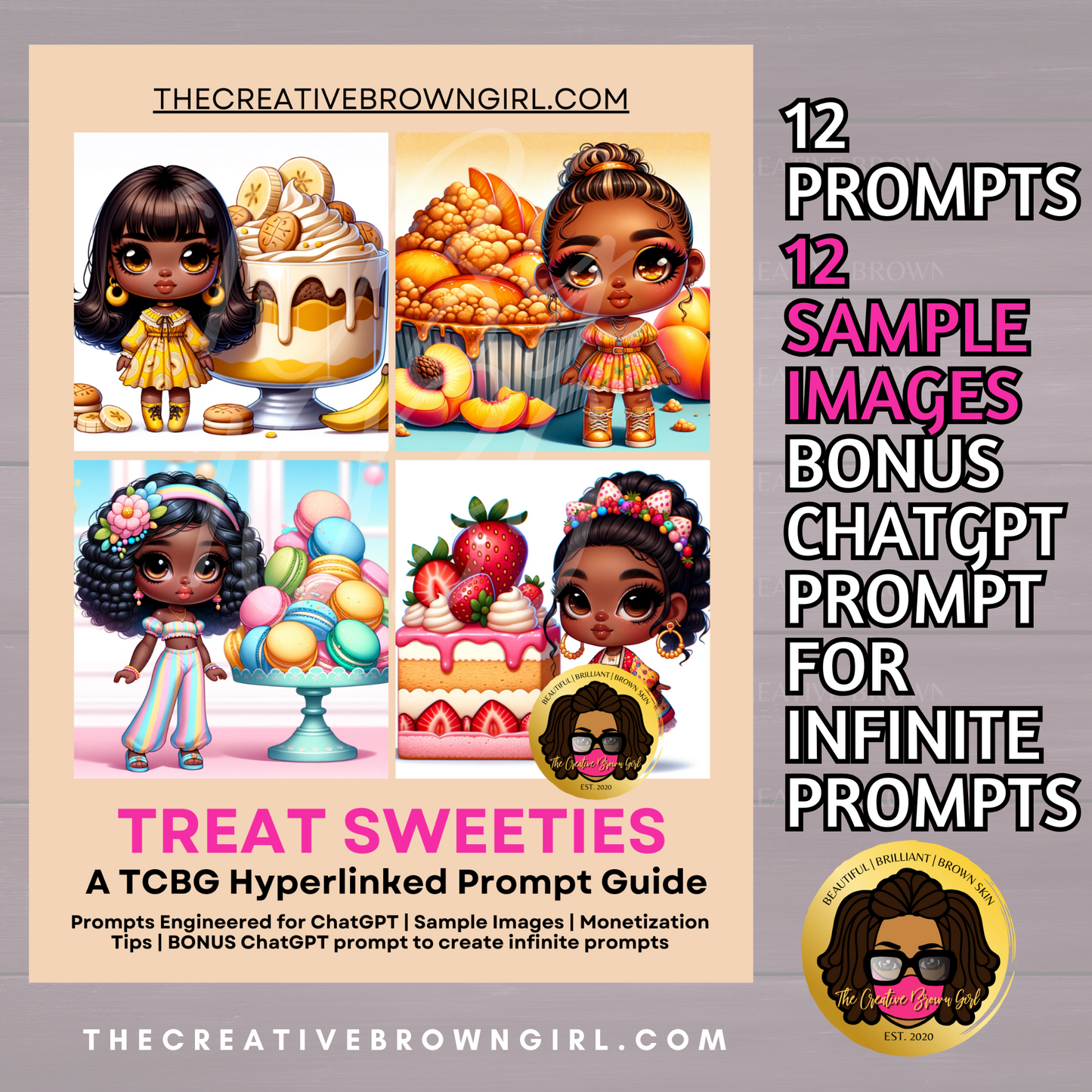 DALL-E AI Art Prompt Guide - "Treat Sweeties" | 12 Hyperlinked Prompts