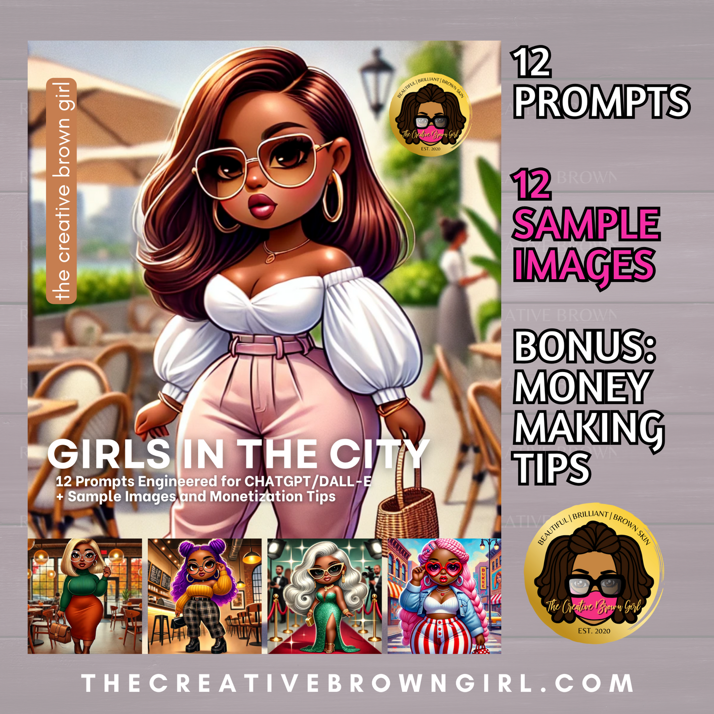 DALL-E AI Art Prompt Guide - GIRLS IN THE CITY | 12 Hyperlinked Prompts