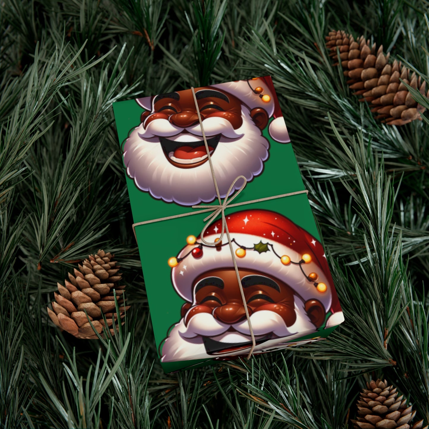 Jolly Santa Gift Wrap Papers (white beard)