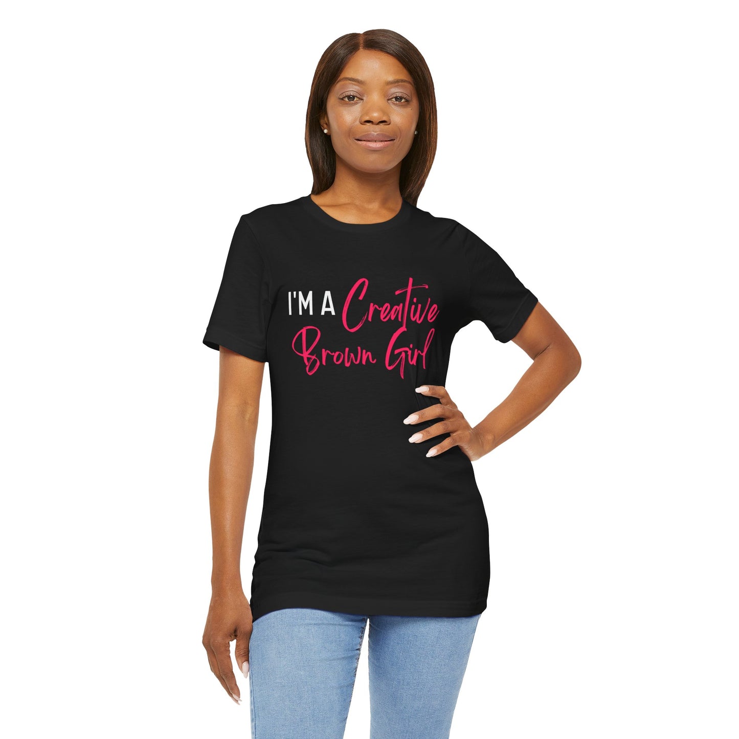 I'M A CREATIVE BROWN GIRL Black Tee