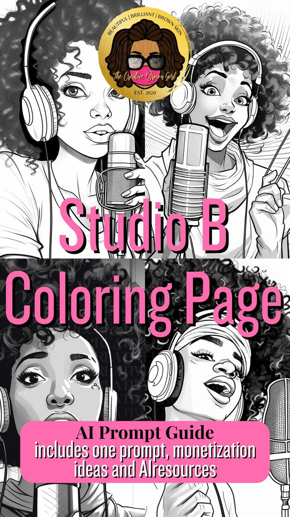 Midjourney Simple Prompt Guide - Studio B Coloring Page