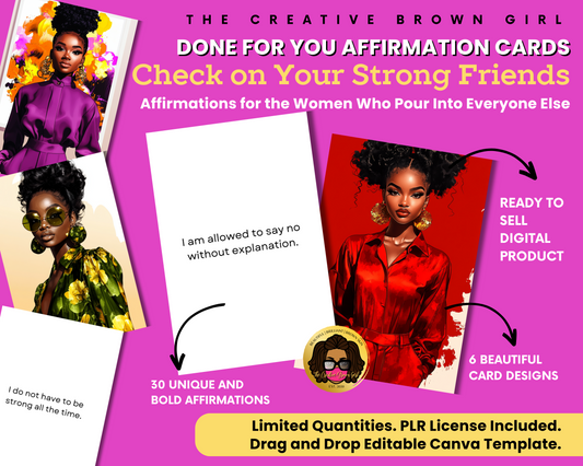 CHECK ON YOUR STRONG FRIENDS | PLR AFFIRMATION DECK