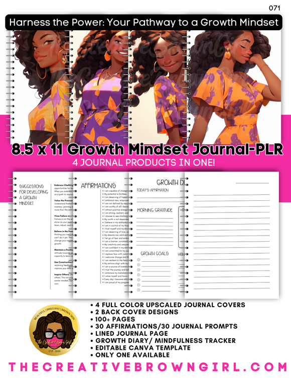 Harness the Power: Your Pathway to a Growth Mindset | PLR (Private Label Rights) Done For You Self-Publishing Journal 071