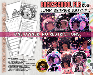 B2SPLR006 BACK2SCHOOL JUNK DRAWER JOURNAL | PLR (Private Label Rights) Done For You Self-Publishing Journal plus Art
