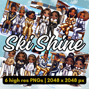 Ski Shine Dolls Clipart
