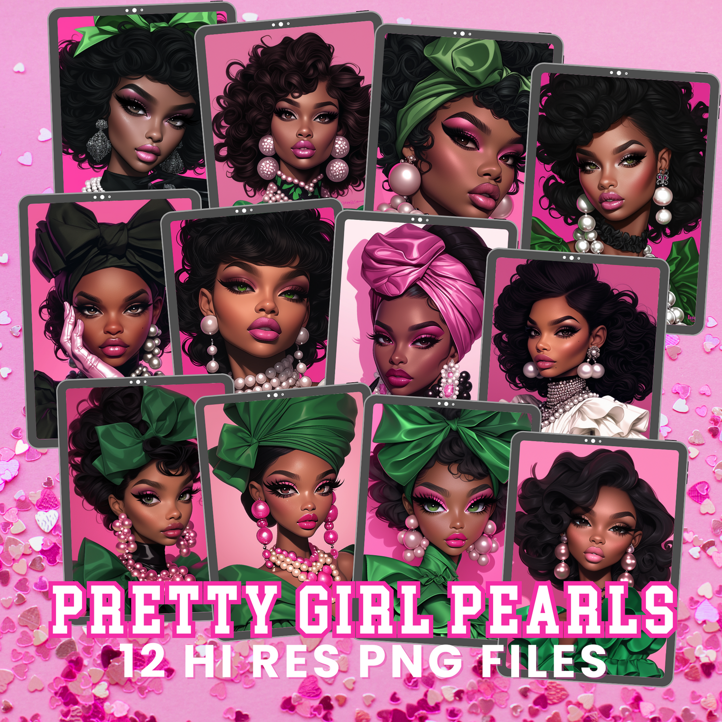 PRETTY GIRL PEARLS BUNDLE A | 12 HIGH RES IMAGES