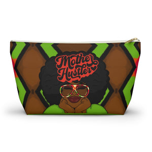 MOTHER HUSTLER Accessory Pouch w T-bottom (LIME ZIGZAG)
