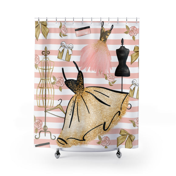 Pink Petite Glam Shower Curtains