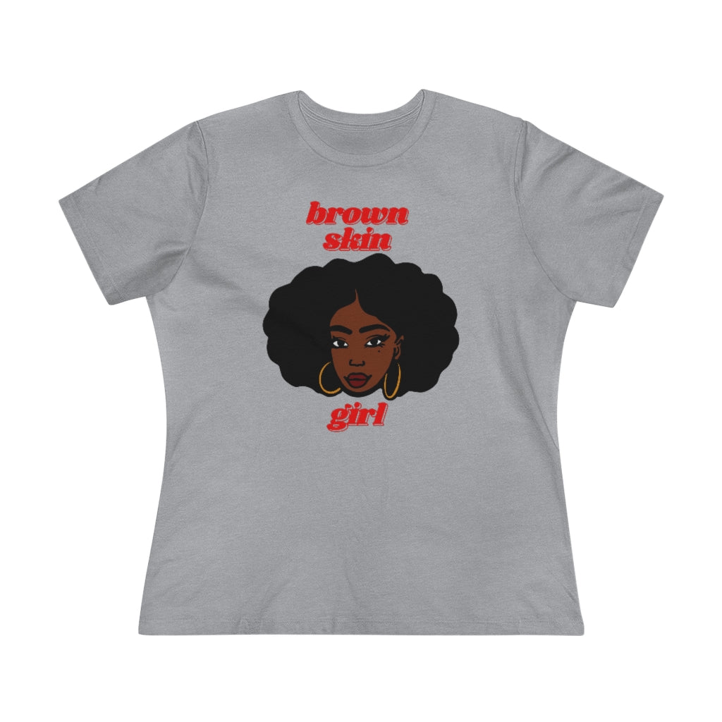 Brown Skin Girl Tee (red text)