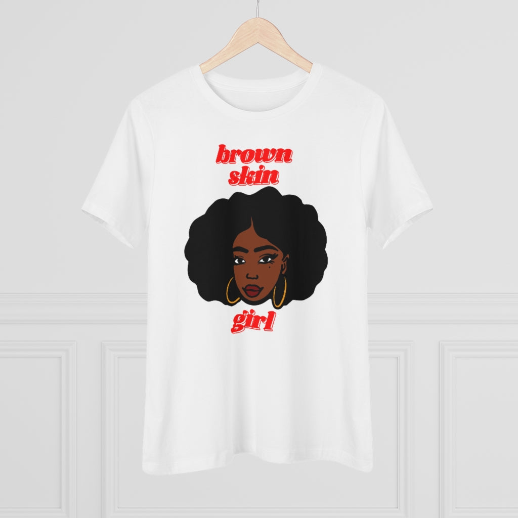 Brown Skin Girl Tee (red text)