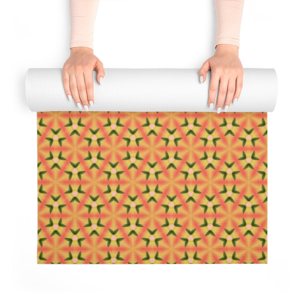 NAMASTE SIS Foam Yoga Mat - PEACH PRINT