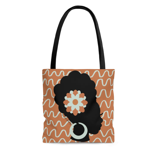 FLOWER IN HER HAIR Tote Bag - DUSTY BLUE