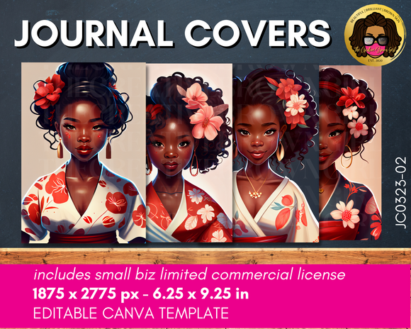 JC0323-02 Red Hibiscus Kimono  DFY Journal Covers with a Private Label Rights License