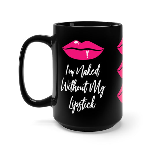 PINK LIPSTICK BLACK MUG