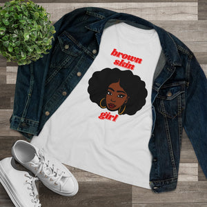 Brown Skin Girl Tee (red text)