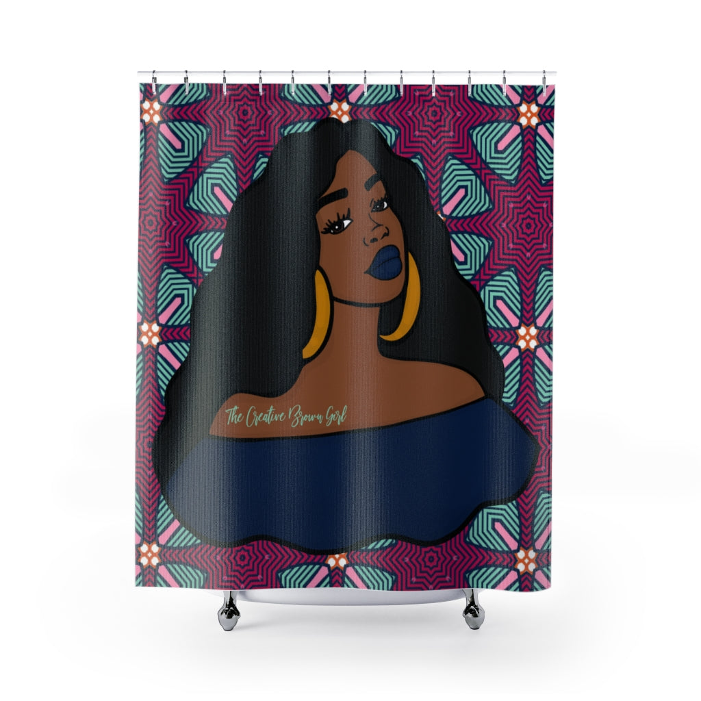 SERAPHINA BLUE PRINT Shower Curtain