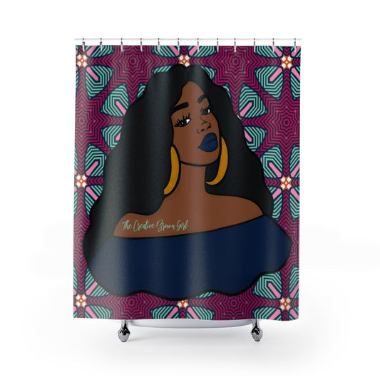 SERAPHINA BLUE PRINT Shower Curtain