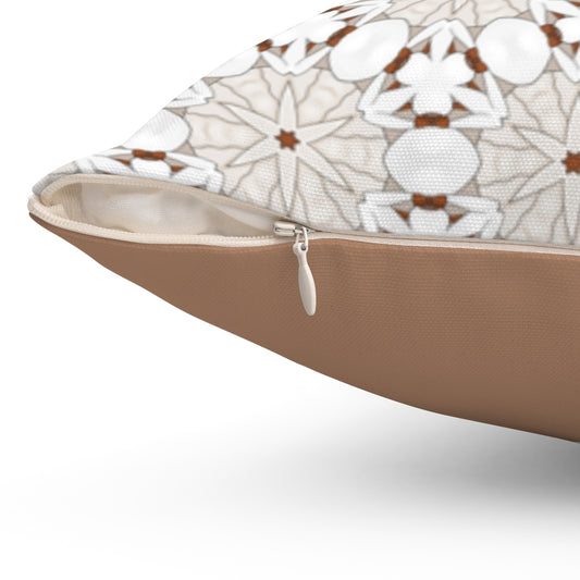 GLAM WHITE ABSTRACT Square Pillow