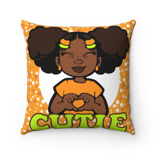 AFRO PUFFS CUTIE PILLOW ORANGE