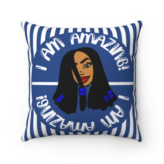 AMAZING GIRL Pillow (blue/white)