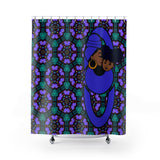 Mother and Child (girl) Shower Curtains Deep Indigo