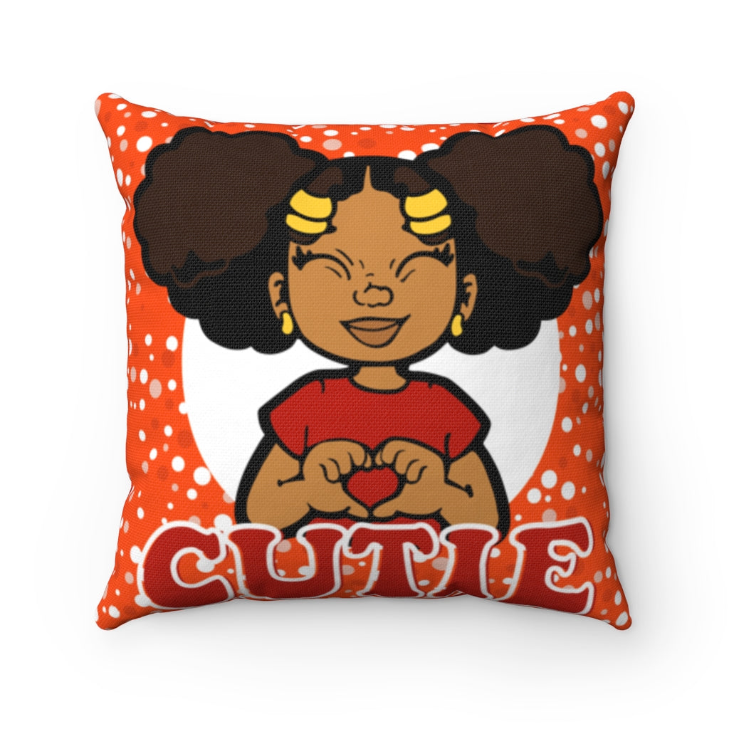 AFRO PUFFS CUTIE PILLOW RED