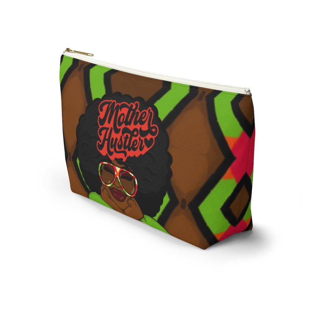 MOTHER HUSTLER Accessory Pouch w T-bottom (LIME ZIGZAG)