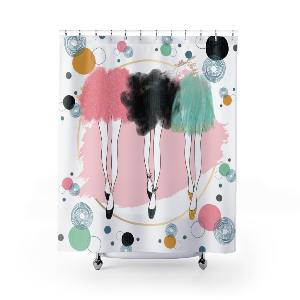 THREE CHICKS Shower Curtain