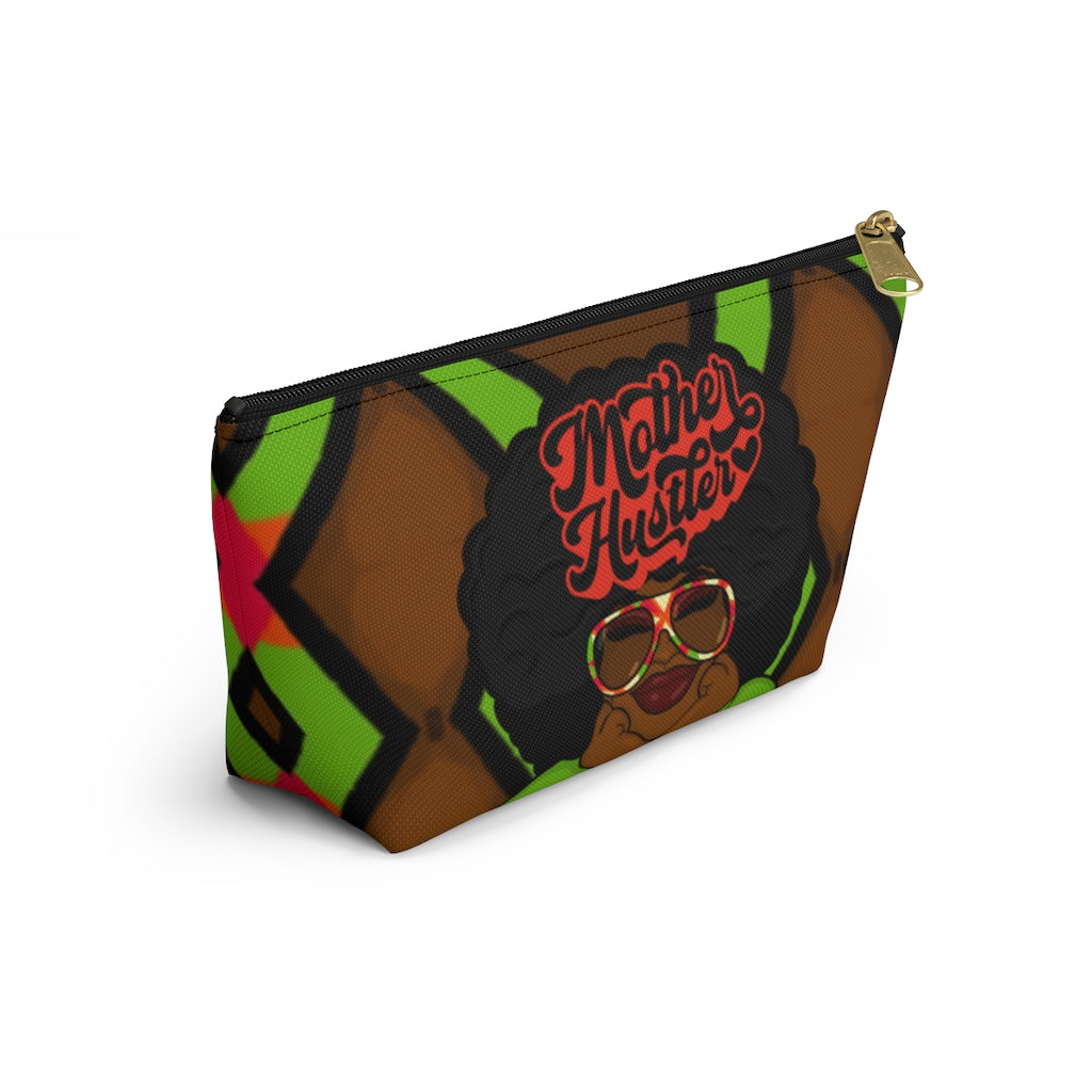 MOTHER HUSTLER Accessory Pouch w T-bottom (LIME ZIGZAG)