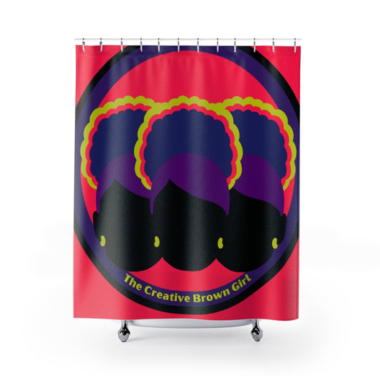 TRIPLE PUFF NEON Shower Curtain