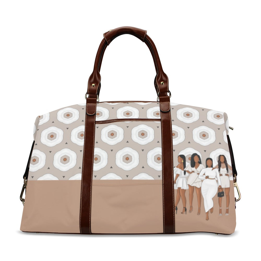 GLAM WHITE FLORAL Large Classic Travel Duffle